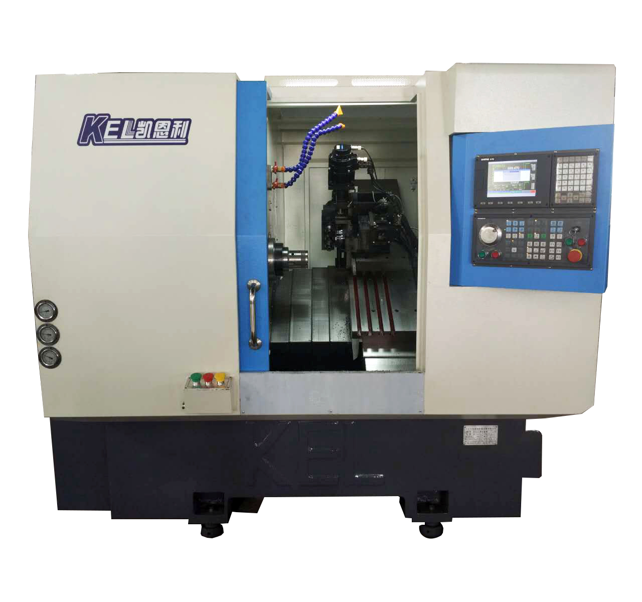 46 刀塔 帶動力頭 帶Y軸 車銑復合機( 45度斜床身 線軌機)CK6146D-Y 46 刀塔 帶動力頭 帶Y軸 車銑復合機( 45度斜床身 線軌機)CK6146D-Y